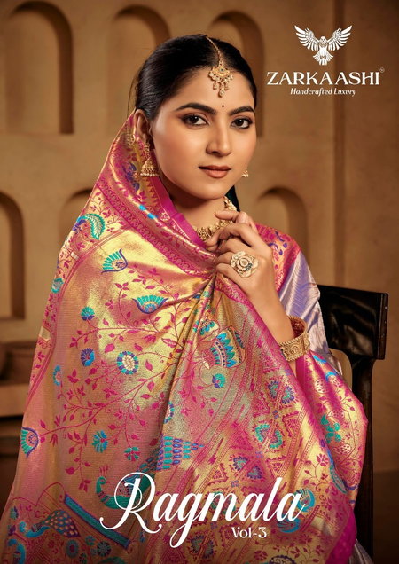 Rangmala Vol 3 By Zarkaashi Banarasi Tissue Ladies Saree Wholesale Market In Surat